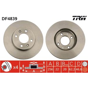 DF4839 Тормозной диск TRW - Top1autovaruosad