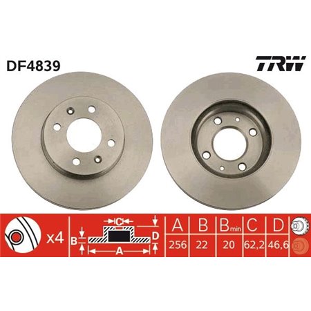 DF4839 Brake Disc TRW