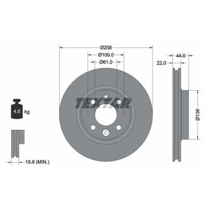 92255203 Тормозной диск TEXTAR - Top1autovaruosad