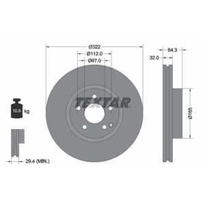 92163503 Тормозной диск TEXTAR - Top1autovaruosad