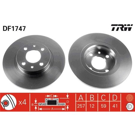 DF1747 Brake Disc TRW
