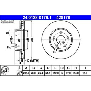 24.0128-0176.1 Brake Disc ATE - Top1autovaruosad