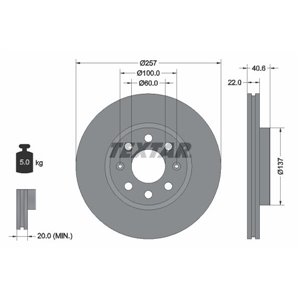 92145703 Brake Disc TEXTAR - Top1autovaruosad