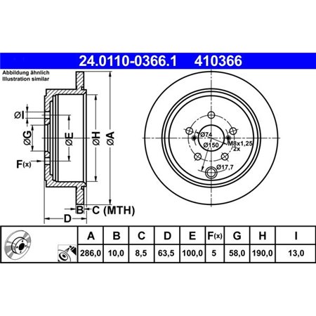 24.0110-0366.1 Brake Disc ATE