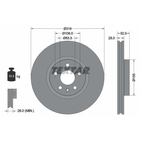 92162303 Brake Disc TEXTAR