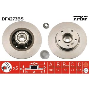 DF4273BS  Brake disc with bearing TRW 