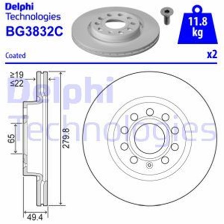 BG3832C Bromsskiva DELPHI