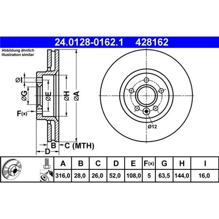 24.0128-0162.1 Brake Disc ATE