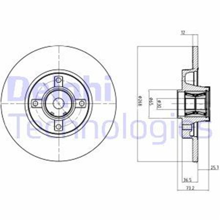 BG9053RSC Brake Disc DELPHI