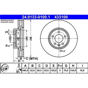 24.0133-0100.1  Brake disc ATE 