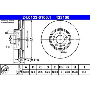 24 0133-0100 1 Тормозной диск ATE      - Top1autovaruosad