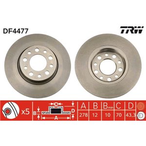 DF4477 Brake Disc TRW - Top1autovaruosad