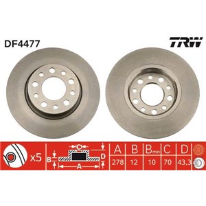 DF4477 Тормозной диск TRW - Top1autovaruosad