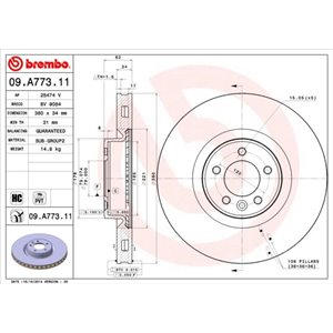 09.A773.11 Тормозной диск BREMBO     