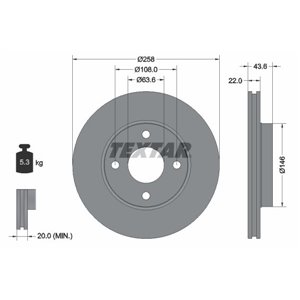 92096203 Тормозной диск TEXTAR - Top1autovaruosad