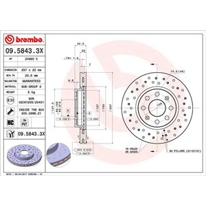 09.5843.3X Jarrulevy BREMBO - Top1autovaruosad