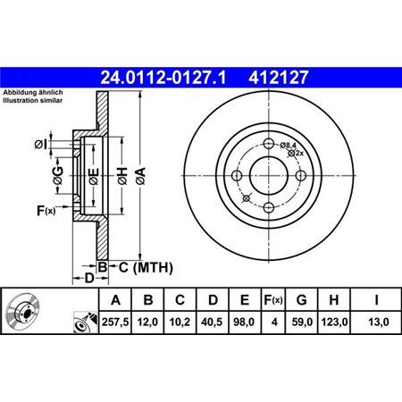 24.0112-0127.1 Brake Disc ATE