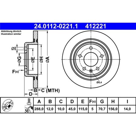 24.0112-0221.1 Brake Disc ATE