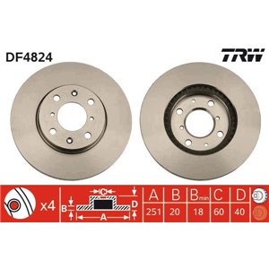 DF4824 Brake Disc TRW - Top1autovaruosad