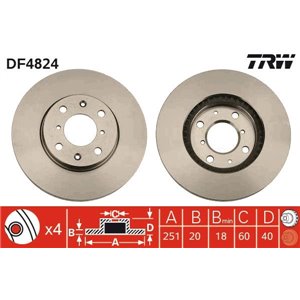 DF4824 Тормозной диск TRW - Top1autovaruosad