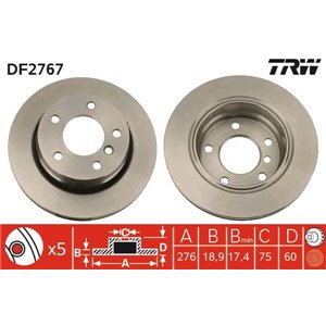 DF2767 Brake Disc TRW - Top1autovaruosad