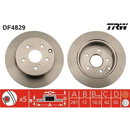 DF4829 Brake Disc TRW