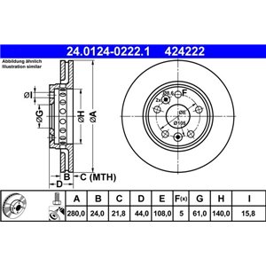 24.0124-0222.1 Тормозной диск ATE     