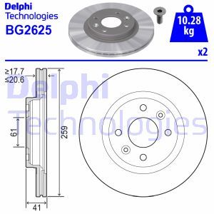 BG2625 Тормозной диск DELPHI     