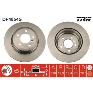 DF4854S  Brake disc TRW 