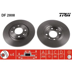 DF2808  Brake disc TRW 