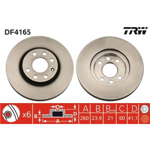 DF4165  Brake disc TRW 