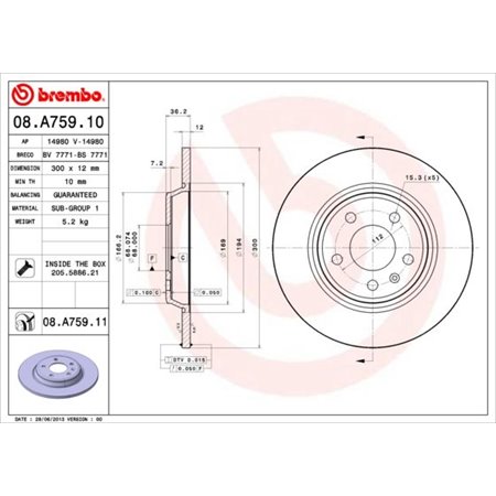 08.A759.11 Brake Disc BREMBO