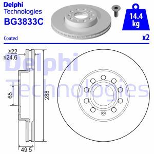 BG3833C Brake Disc DELPHI - Top1autovaruosad