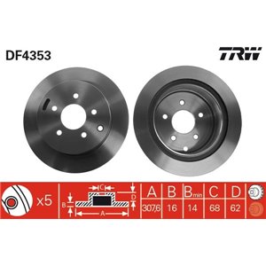 DF4353 Brake Disc TRW - Top1autovaruosad