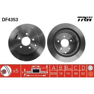 DF4353 Тормозной диск TRW - Top1autovaruosad