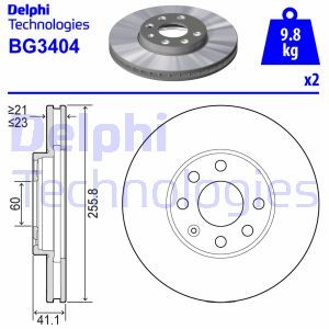 BG3404  Brake disc DELPHI 