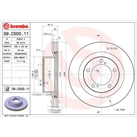 09.C500.11 Piduriketas BREMBO