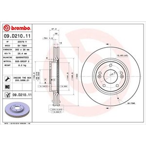 09.D210.11  Brake disc BREMBO 