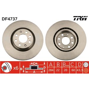 DF4737 Brake Disc TRW - Top1autovaruosad