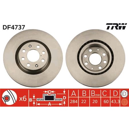 DF4737 Brake Disc TRW