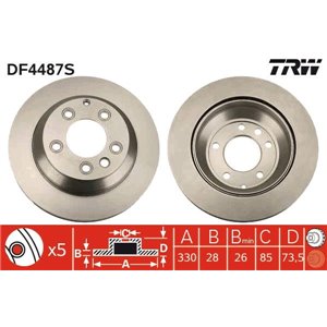 DF4487S Brake Disc TRW - Top1autovaruosad