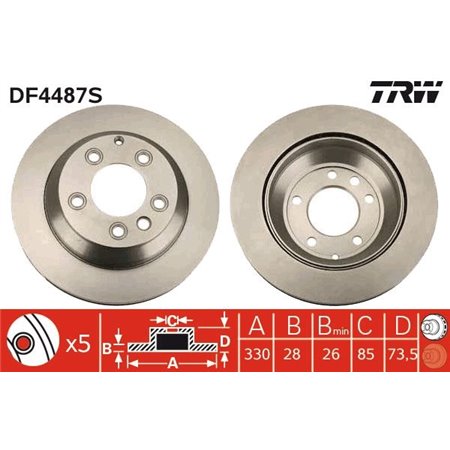 DF4487S Тормозной диск TRW