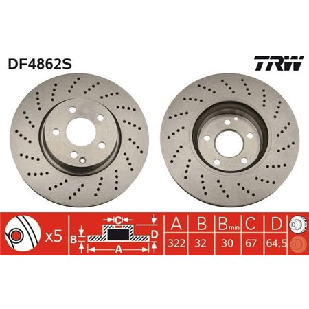 DF4862S Brake Disc TRW