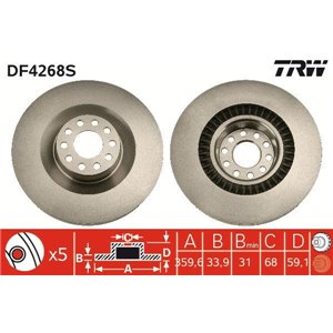 DF4268S Brake Disc TRW - Top1autovaruosad