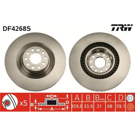 DF4268S Brake Disc TRW