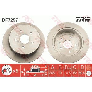 DF7257 Brake Disc TRW - Top1autovaruosad