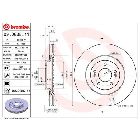 09.D625.11 Brake Disc BREMBO