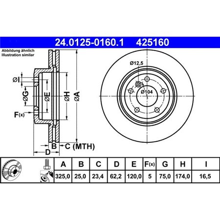 24.0125-0160.1 Brake Disc ATE