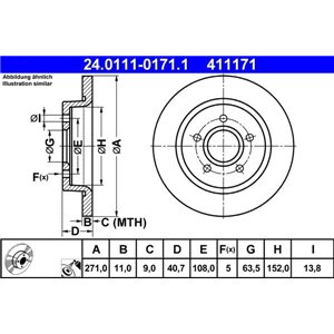 24.0111-0171.1 Brake Disc ATE - Top1autovaruosad