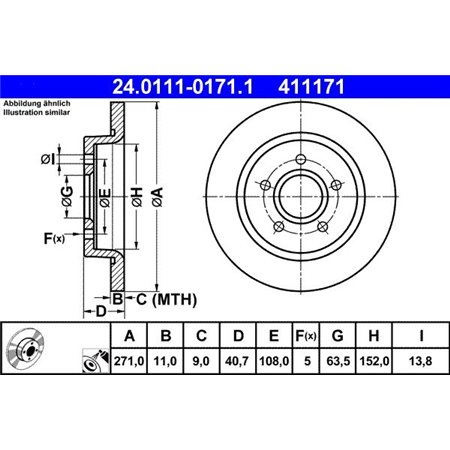 24.0111-0171.1 Brake Disc ATE